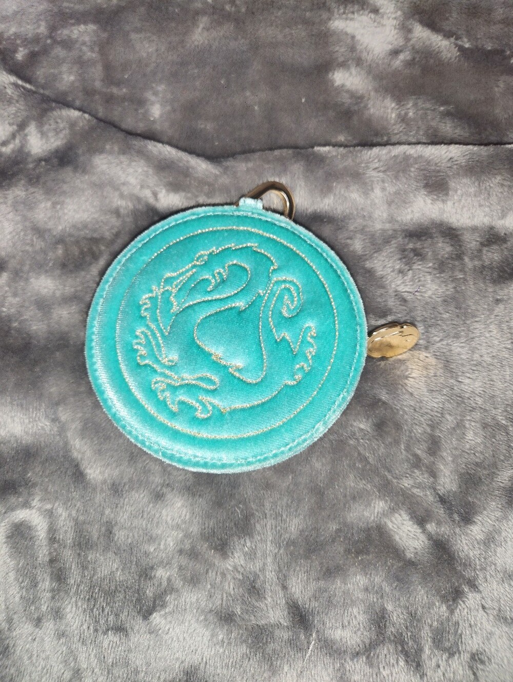 Bath & Body Works Disney Princess Mulan Dragon Coin Purse in teal velvet